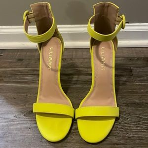 Yellow stiletto heels